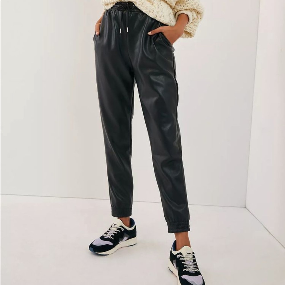Anthropologie Faisa faux leather jogger